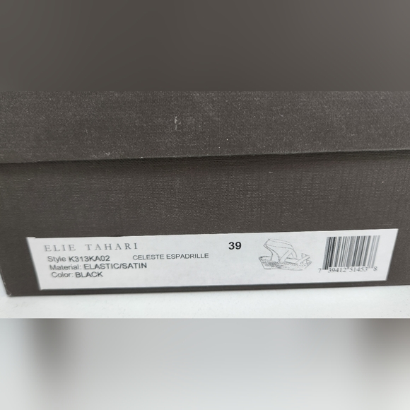 Elie Tahari Black Espradrille Platform Elastic Sandals EUC - Picture 10 of 10